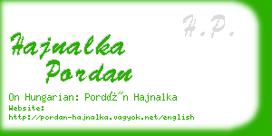 hajnalka pordan business card